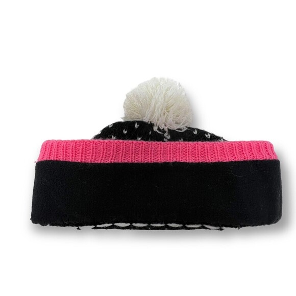 THE NORTH FACE POM POM BEANIE PINK POLKA DOT YOUTH MEDIUM - Picture 3 of 7